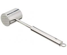 GRÄWE Fleischhammer aus Edelstahl, doppelseitig, Fleischklopfer mit Zwei Bearbeitungsflächen inkl. glatter und genoppter Fläche, 28 cm