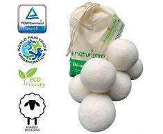 8-Natur - TÜV getestete Trocknerbälle für Wäschetrockner und Daunenjacken Schadstoff frei und tierfreundlich. Trockner Bälle aus 100% Reiner Schafwolle. Wool Dryer Balls für Daunen