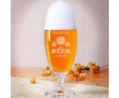 Herz & Heim® außergewöhnliches Pilsglas mit Gravur des Namens - Its beer oclock