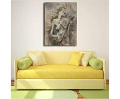 Zahuishile Mädchen Mit Mandoline Von Pablo Picasso Wandkunst Leinwand Poster Und Druck Leinwand Malerei Dekorative Bild Für Schlafzimmer Wohnkultur 40X60 cm Ohne Rahmen