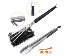 Grillbürste,Grillbürsten,Grill Bürste,BBQ Grillbürste,Grillzange, Grillzange Edelstahl Lang,Grillbürste Edelstah,Grill Cleaner Brush Perfekt für Gewerblichen Einsatz,Outdoor und Camping,Spezial