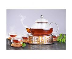 Queta Teewärmer Kaffee Stövchen aus Edelstahl mit Teelichthalter Tee-Basis