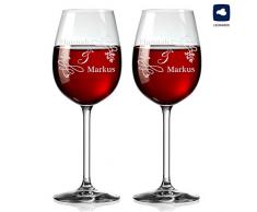 polar-effekt 2 Leonardo Weingläser Personalisiert mit Gravur - Rotwein-Glas Geschenkidee für Paare - Motiv Hochzeitsornament