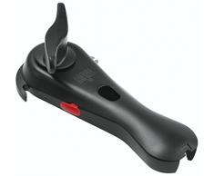 KUHN RIKON 22662 5-in-1 Auto Safety Dosenöffner schwarz Sicherheitsdosenöffner Deckelöffner kantenfrei, Kunststoff, 17.5 x 9 x 7 cm