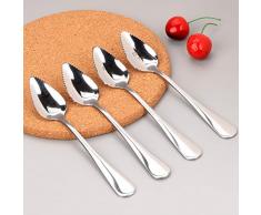 Justdolife 4PCS Fruchtlöffel Set Edelstahl Buchstaben Servierlöffel mit Grapefruitschäler