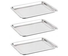 Alpha-Stahl Edelstahl Serviertablett 40x30cm – Poliertes Tablett/Tabletts für Gastronomie & Haushalt – auch als Essens-Platte (2er oder 3er Pack) (3)