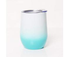 zhouhongchao Vakuum Bierkrug Isolation Eierschale Edelstahl Rotweinkrug, Farbverlauf Himmelblau