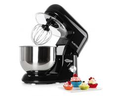 Klarstein Bella Nera Küchenmaschine Rührgerät (1200 Watt, 5,2 Liter-Rührschüssel, 6-stufige Geschwindigkeit) schwarz