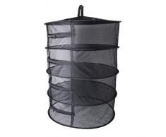 kagnice klappbar 4 Schicht Mesh Dry Net Raumspartrockner für Pflanzliche Bud Pflanze Kleidung 27 x 22.83 (HX Dia. Schwarz