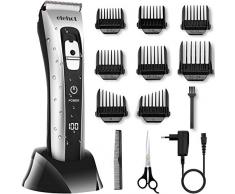 Haarschneidemaschine Profi Haarschneider Herren Akku Haartrimmer Bartschneider Keramikklingen von ELEHOT (silber)