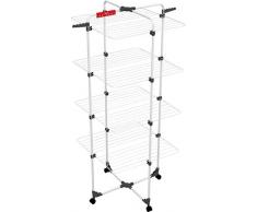 Vileda Mixer 4 Wäscheständer, 40 m Leinenlänge, 4 Ebenen für 4 Waschladungen, Flex-Gelenk, rollbar, Stahl