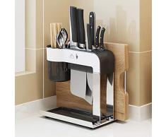 YGB Messerträger, Edelstahl Messer Regal Wandbehang Regal Kochgeschirr Veranstalter Halter Mit Messerhalter Schneidebrett Halter Und ESS-Stäbchen Käfig, for Küche Und Aufsatz-