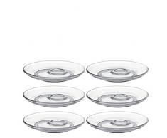 Leonardo Untertasse Senso 6-er Set, 15 cm Durchmesser, Unterteller, Glas, stapelbar, spülmaschinengeeignet ,014653