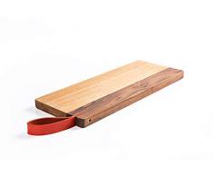Longshore Schneidebrett Holz Lang Tragriem, Bio Servierbrett aus Walnuss Akazien-Holz zum Kochen und Schneiden, braun, 35x15x2cm