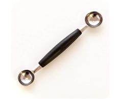 Loveinwinter Kugelausstecher,Grabender Ball Der Doppelten Edelstahl Wassermelone, Grabender Ball Löffel des Froschlöffels, Eiscremelöffel