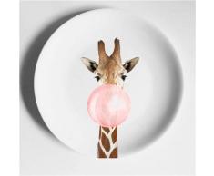 WSLDYH Dekorative Wandteller Elk Zebra Illustration Home Dekorative Craft Dish Nordic Piero Style 8 Zoll 15