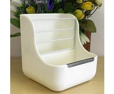 GLX Heuraufe Kaninchen Plastikschüssel-Rack Und Heu Für Kaninchen Chinchillas Pet Company 2 in 1 Schüsseln Nahrung Für Kleintiere,Beige