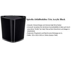 Spirella Kosmetikeimer 1 Liter Abfalleimer Schwingdeckeleimer Tischabfalleimer Trix Acryl Schwarz