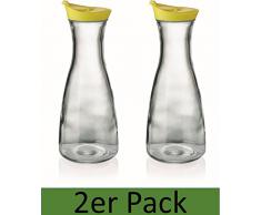 Karaffe mit Deckel 2er Set gelb 1 Liter