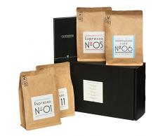 Probier-Paket von Coffee858 – 4 x 250g Handgerösteter Premium Kaffee und Espresso – Das Geschenk-Set für Kaffeekenner – ganze Bohnen