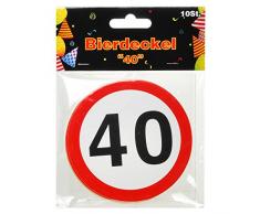 Bierdeckel 40 Verkehrsschild, ca. 9,5 cm, 10 St.