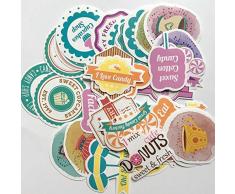 Inveroo 35pcs/Lot Kaffee Tagebuch Backen Süße Graffiti Aufkleber Für Gepäck Koffer Skateboard Adesivi PVC wasserdichte Aufkleber Pegatinas