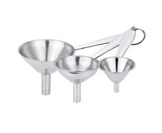 PERFETSELL 3 Stück Edelstahl Trichter Set Kleiner Edelstahltrichter Metalltrichter mit Griff Design Stapelbarer Einfülltrichter für die Übertragung von flüssigen Pulver Zutaten Küche