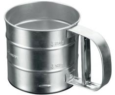 METALTEX MehlschÃ¼ttelsieb 10 cm mit Einhand-Mechanismus / WeiÃblech / Mehlsieb / Puderzuckersieb