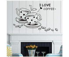 Wandaufkleber Wandbilder Abziehbilder Süße Kaffeetasse Weihnachten PVC Wohnzimmer Schlafzimmer Hauptfenster Badezimmer Büro Schlafsaal Shop 73X46cm