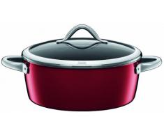 Silit Vitaliano Rosso Schmortopf 28 cm, Bräter mit Glasdeckel, Kochtopf 5,9l, Silargan Funktionskeramik, Induktion, Auslaufmodell, rot