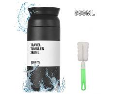 flintronic Kaffeebecher 350ML Autobecher Travel Mug | Thermobecher, Edelstahl Kaffee-to-Go-Becher | Thermosflasche | Doppelwandig Vakuumisolierter | Isolierbecher BPA Frei | Mug Edelstahl Travel Mug