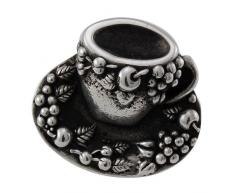 VICENZA Designs K1062 Cappuccino Tasse Knauf, groß, Vintage Zinn