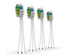 Lächen Ersatzbürstenkopf für Lächen elektrische Zahnbürste, S131 Weiß, 4 Stück