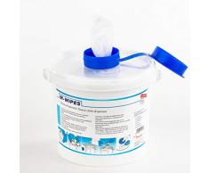 Reinigungstuch M-Wipes aus Spunlace | Weiß | Vliesrollen im Spendereimer | Wischtuch | Reinigung & Hygiene | 17x25 cm | ca. 200 Abrisse | 1 Rolle und 1 Eimer