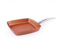 Goey Kupferpfanne, Messing, Antihaft-Fritteuse, quadratisch, zum Braten, Steak, kleine Bratpfanne, Pfannkuchen, Kochtöpfe, Bronze-Wok bronze