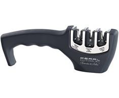 Rosenstein & Söhne Blitzschärfer: 3-Stufen Diamant Hand-Messerschärfer für Stahl- & Keramikklingen (Messerschäfer)