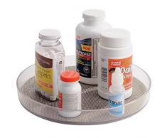 mDesign Medikamenten Organizer – praktischer Drehteller zur griffbereiten Aufbewahrung von Medikamenten und Vitaminpräparaten – unkomplizierte Medikamenten Aufbewahrung – durchsichtig