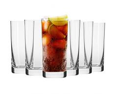 Krosno Longdrinkgläser Wassergläser Trinkgläser | Set von 6 | 350 ML | Blended Kollektion | Perfekt für Zuhause, Restaurants und Partys | Spülmaschinenfest