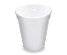 1-PACK EPS Thermobecher Glühweinbecher Styroporbecher 250ml, weiß, 40 Stück