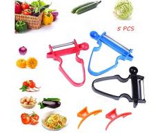 JUNRONG 3 Stück Magic Trio Peeler Set 2 Stück Orangenschäler Universalschäler Schäler Kit Kitchen Tools für Gemüse, Obst, Kartoffel, Käse, Zwiebel