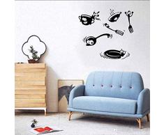 Küchengabel Spaß Besteck Wandkunst Restaurant Vinyl Aufkleber Wanddekorative Kunst Malerei Wandaufkleber Werkzeug 37 * 29Cm