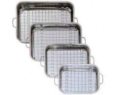 GSW 809351 Edelstahl Viereckpfanne mit Einsatz 35cm, Silber, 36.6 x 27.5 x 6.4 cm, 2-Einheiten