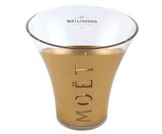 Moet & Chandon Champagner Flaschenkühler Gold Transparent Eiswürfel Behälter für eine Magnum 1,5 Liter oder 0,75 L Champagne Flasche