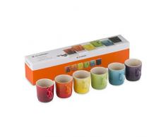 Le Creuset Espresso-Tassen-Set, 6-teilig, Je 8,5 cm, Steinzeug, Regenbogen