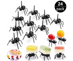 OOTSR Ameisenfutter-Picks Wiederverwendbare Obst Dessert Gabel (24 stück), Kreative Food Fork Frucht Gabel für Snack Cake Dessert mit Aufbewahrungsbox für Küche Baby Shower Hochzeit Geburtstagsfeier