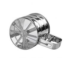 TwoCC Mehlsieb,Neues Edelstahlsieb Zuckerpulver Kakaosieb Rundsieb Küchenwerkzeug Mehlsieb Perfekt Für Die Herstellung Von Kuchen Keksen Nudeln