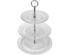 Etagere Glas 3 Ebenen Ø25/20/15xH33cm Servierplatte Gebäckschale Servierständer
