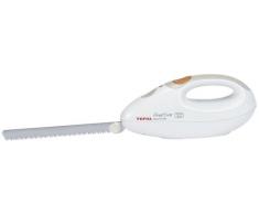Tefal 8523.31 Elektrisches Messer (100 Watt, 2x Edelstahlklingen, geeignet für Tiefkühl-Gut) weiß/greige