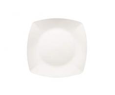 KM · Living 6 Stück Set Kunststoff Mehrweg Speiseteller cremeweiß 25,5cm (Made in Germany/bruchfest/BPA frei/Spülmaschinen und Mikrowellen geeignet)