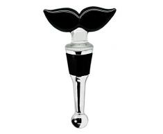 EDZARD Flaschenverschluss Moustache für Champagner, Wein und Sekt, Höhe 10 cm, Muranoglas-Art, Handarbeit